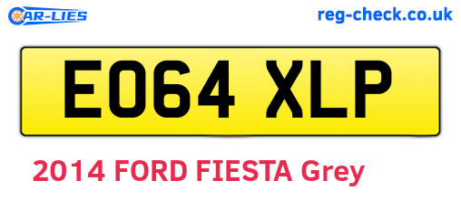 EO64XLP are the vehicle registration plates.