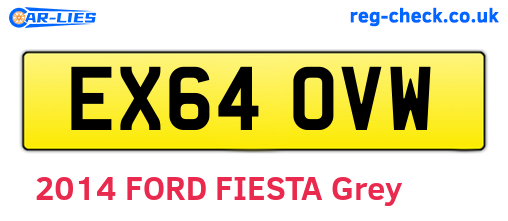 EX64OVW are the vehicle registration plates.