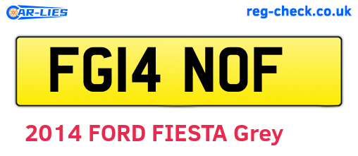 FG14NOF are the vehicle registration plates.