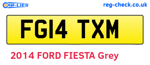 FG14TXM are the vehicle registration plates.