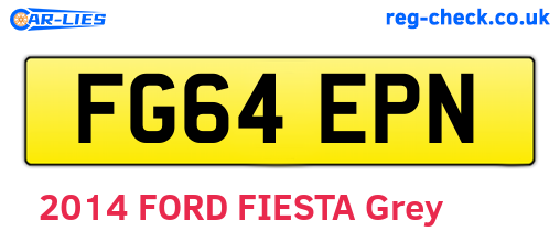 FG64EPN are the vehicle registration plates.