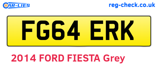 FG64ERK are the vehicle registration plates.
