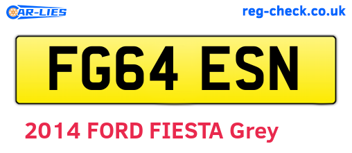 FG64ESN are the vehicle registration plates.
