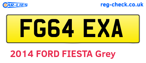 FG64EXA are the vehicle registration plates.
