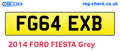 FG64EXB are the vehicle registration plates.