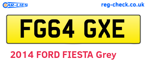 FG64GXE are the vehicle registration plates.