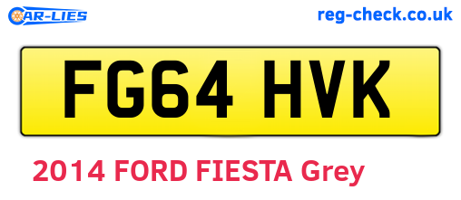 FG64HVK are the vehicle registration plates.