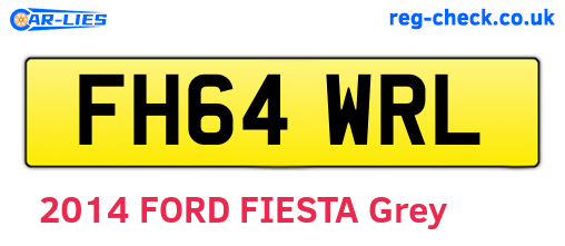 FH64WRL are the vehicle registration plates.