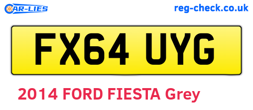 FX64UYG are the vehicle registration plates.