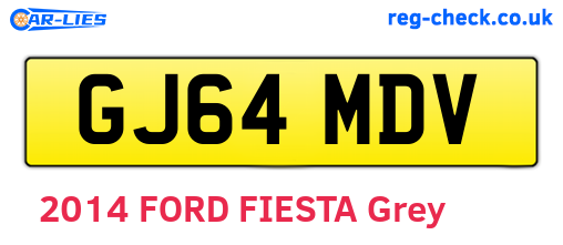 GJ64MDV are the vehicle registration plates.