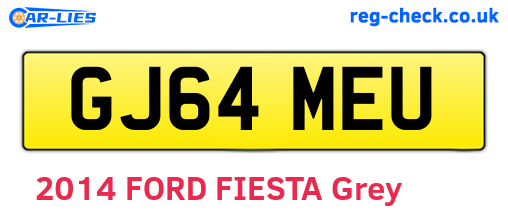 GJ64MEU are the vehicle registration plates.