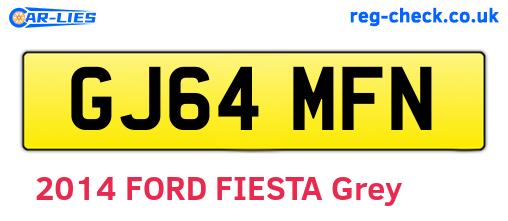 GJ64MFN are the vehicle registration plates.