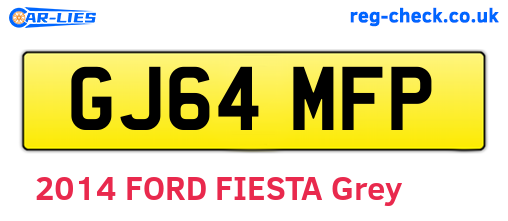 GJ64MFP are the vehicle registration plates.