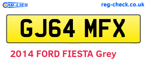 GJ64MFX are the vehicle registration plates.