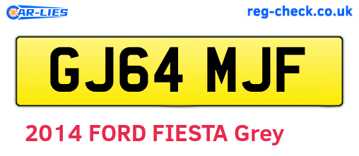 GJ64MJF are the vehicle registration plates.