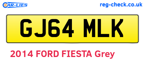 GJ64MLK are the vehicle registration plates.