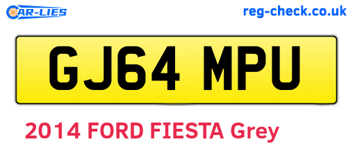 GJ64MPU are the vehicle registration plates.