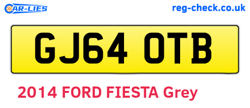 GJ64OTB are the vehicle registration plates.