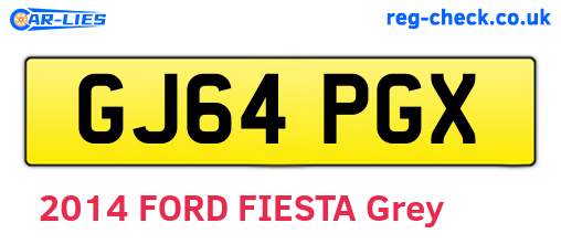 GJ64PGX are the vehicle registration plates.