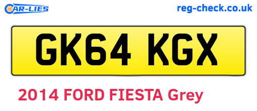 GK64KGX are the vehicle registration plates.