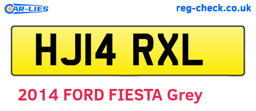 HJ14RXL are the vehicle registration plates.