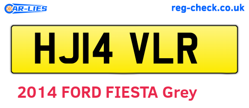 HJ14VLR are the vehicle registration plates.