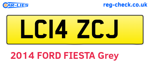 LC14ZCJ are the vehicle registration plates.