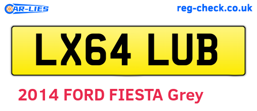 LX64LUB are the vehicle registration plates.