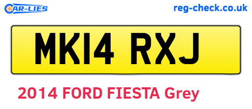 MK14RXJ are the vehicle registration plates.