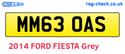 MM63OAS are the vehicle registration plates.