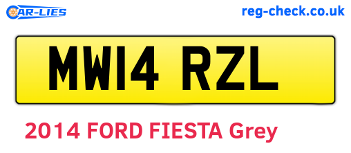 MW14RZL are the vehicle registration plates.