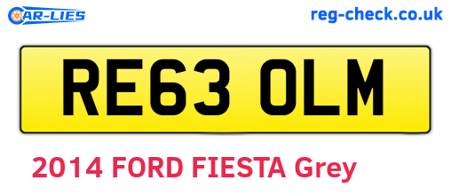 RE63OLM are the vehicle registration plates.