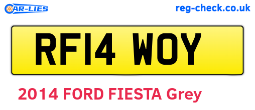 RF14WOY are the vehicle registration plates.