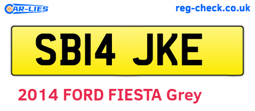 SB14JKE are the vehicle registration plates.