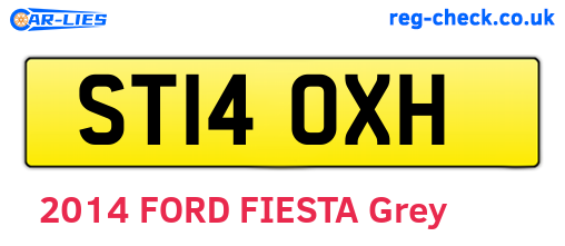 ST14OXH are the vehicle registration plates.