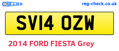 SV14OZW are the vehicle registration plates.