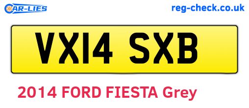 VX14SXB are the vehicle registration plates.