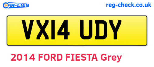 VX14UDY are the vehicle registration plates.