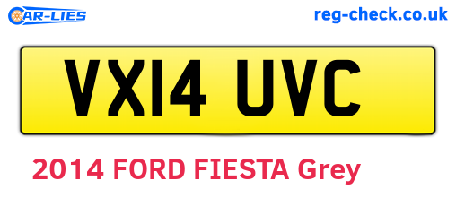VX14UVC are the vehicle registration plates.
