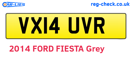 VX14UVR are the vehicle registration plates.