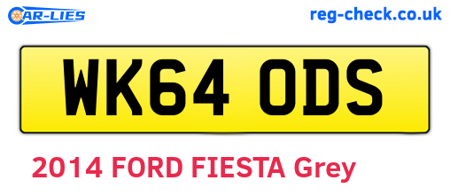 WK64ODS are the vehicle registration plates.