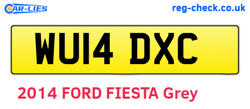 WU14DXC are the vehicle registration plates.