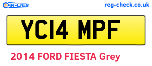 YC14MPF are the vehicle registration plates.