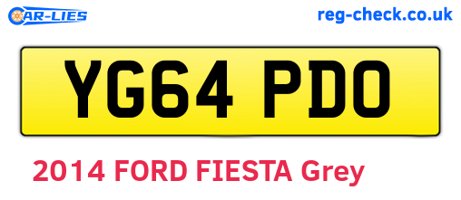 YG64PDO are the vehicle registration plates.