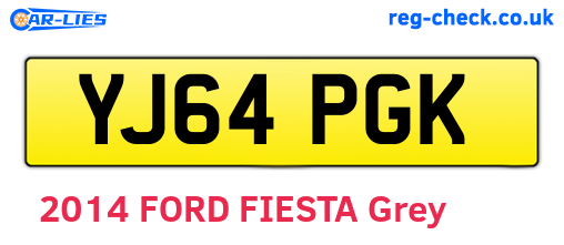 YJ64PGK are the vehicle registration plates.