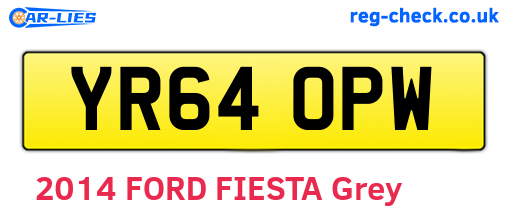 YR64OPW are the vehicle registration plates.