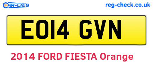 EO14GVN are the vehicle registration plates.