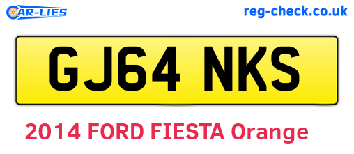 GJ64NKS are the vehicle registration plates.