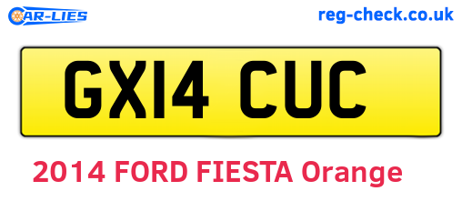 GX14CUC are the vehicle registration plates.