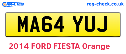 MA64YUJ are the vehicle registration plates.